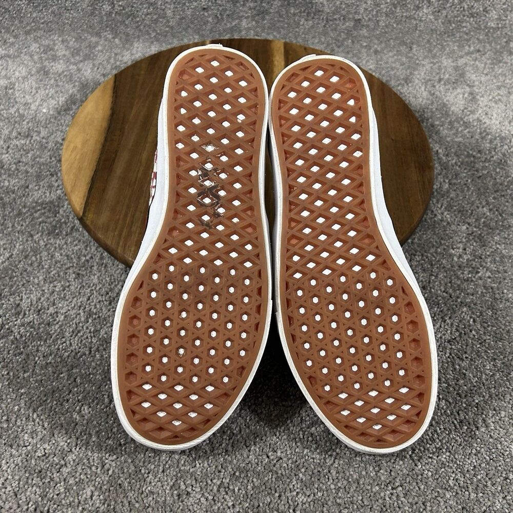 Vans ComfyCush Tear Check Women’s Size 8 Red White Athletic Skate Shoes Used - Picture 9 of 12